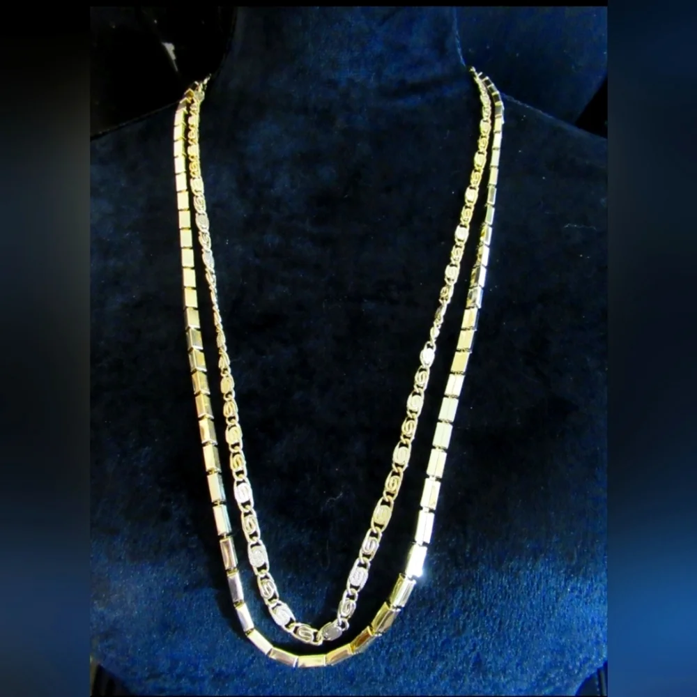 Vintage Coro Goldtone Chain Multi Strand Necklace NWT NOS 28